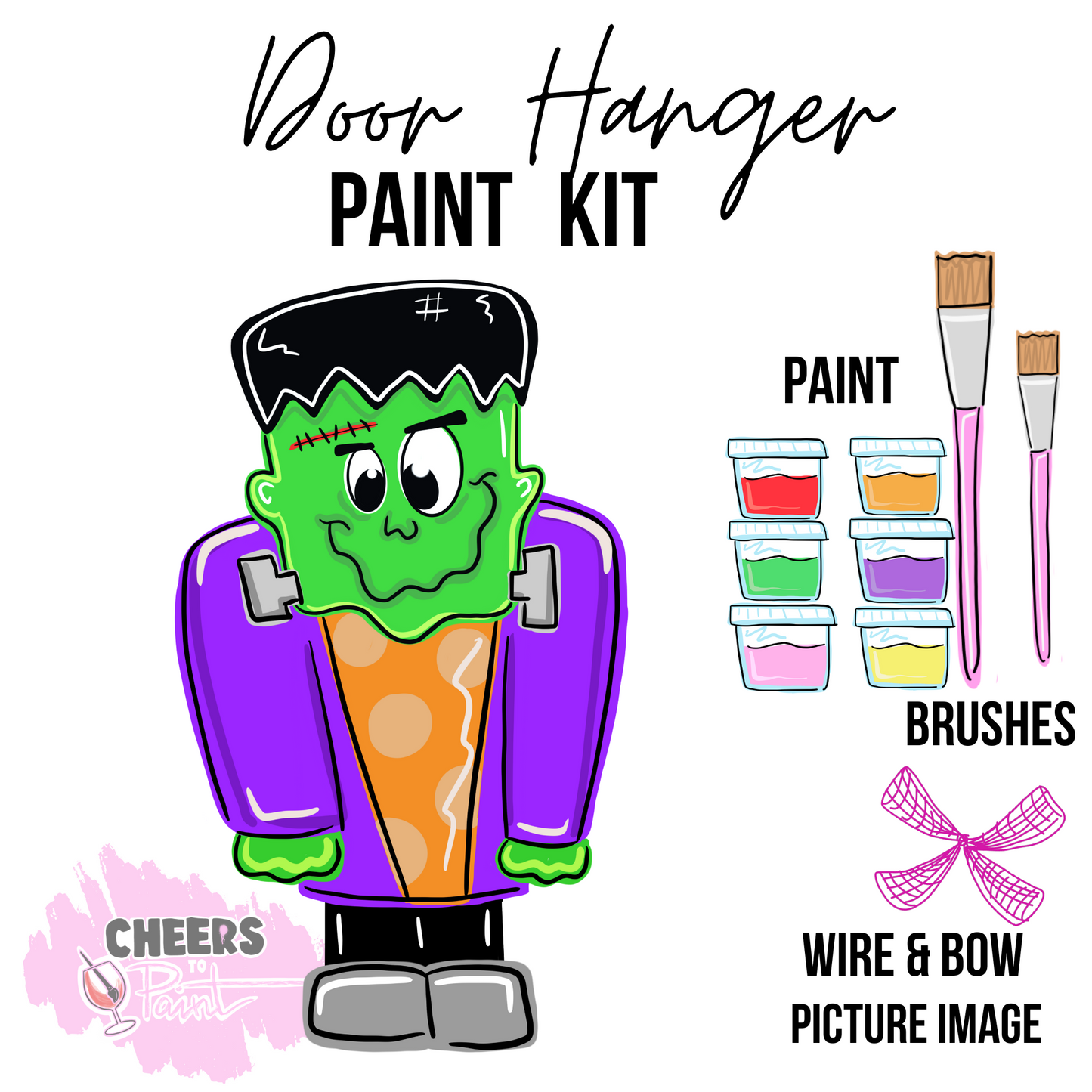 Frankenstein- DIY Door Hanger Craft Wood Paint Kit