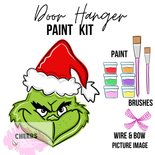Grinchy Face- DIY Door Hanger Paint Kit