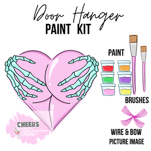 Pastel Hands on my Heart- DIY Door Hanger Craft Wood Paint Kit
