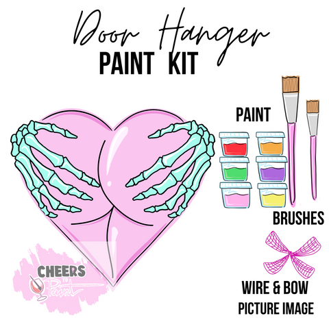 Pastel Hands on my Heart- DIY Door Hanger Craft Wood Paint Kit