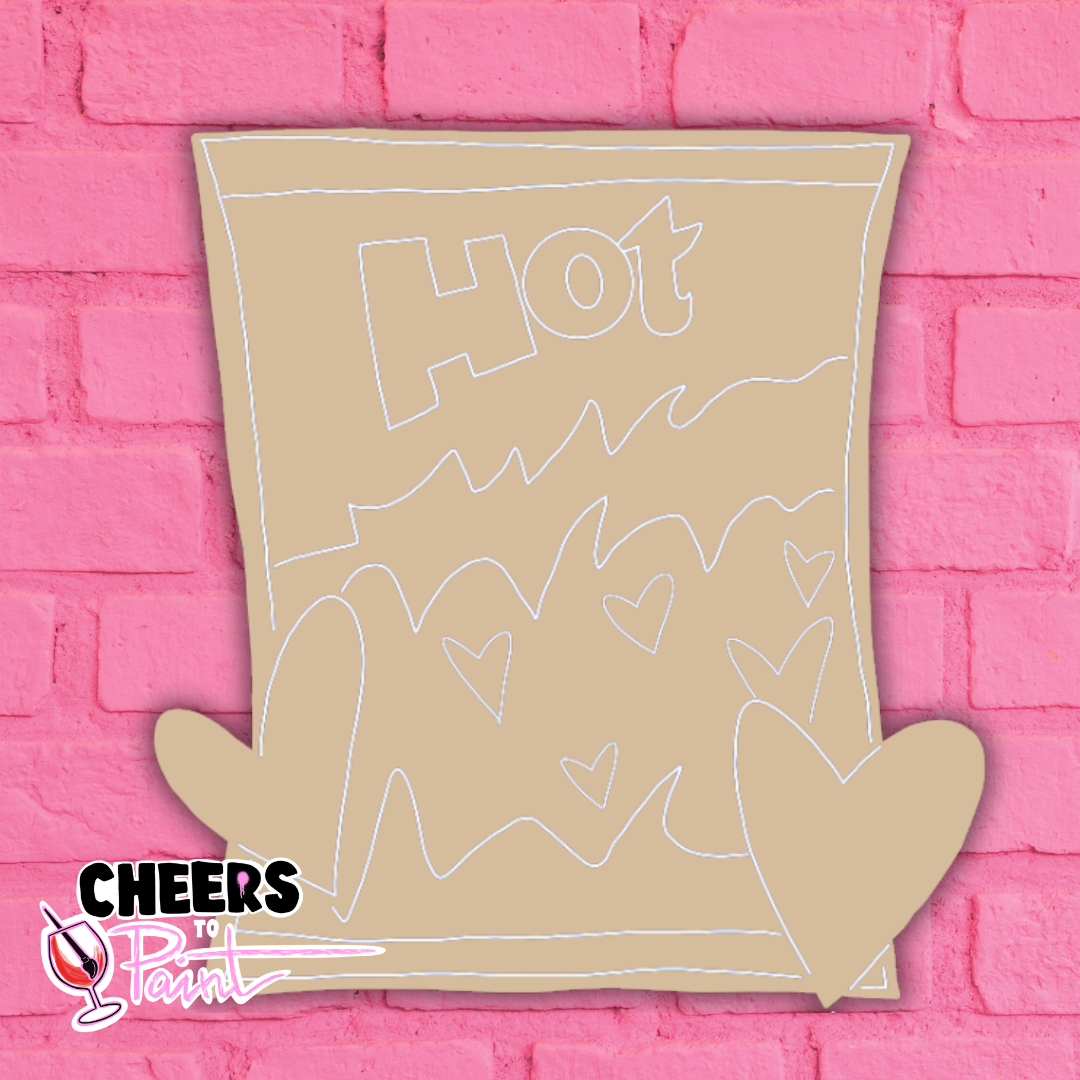 Unfinished Wood- Hot Chip Bag Cutout