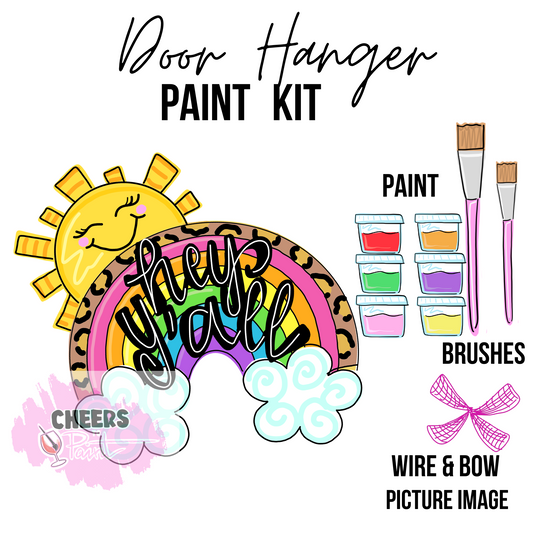Rainbow Sun- DIY Door Hanger Craft Wood Paint Kit