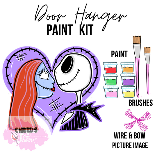 Jack and Sally Love- DIY Door Hanger Craft Wood Paint Kit