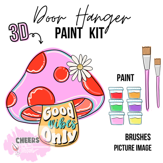 3D Mushroom- DIY Door Hanger Craft Wood Paint Kit