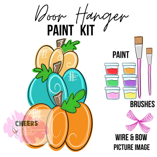 Pumpkin Stack- DIY Door Hanger Craft Wood Paint Kit