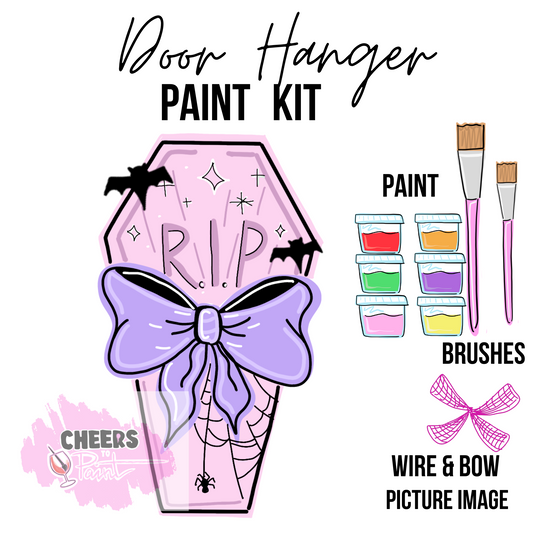 Pastel RIP Coffin- DIY Door Hanger Craft Wood Paint Kit