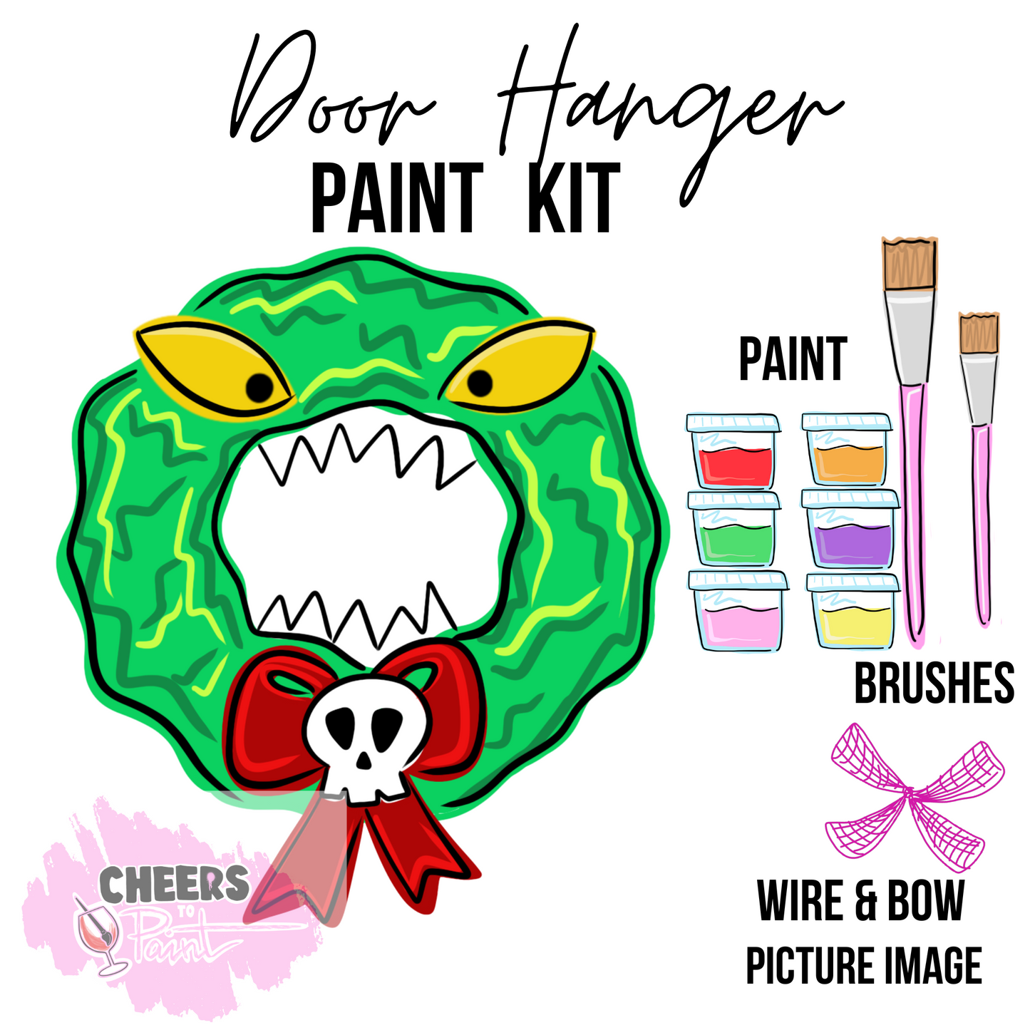 Nightmare Wreath- DIY Door Hanger Craft Wood Paint Kit