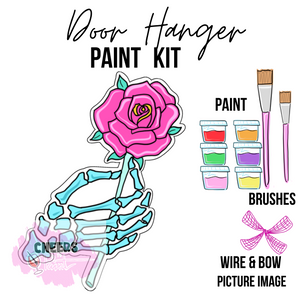 Pastel A Rose For You DIY Door Hanger Craft Wood Paint Kit
