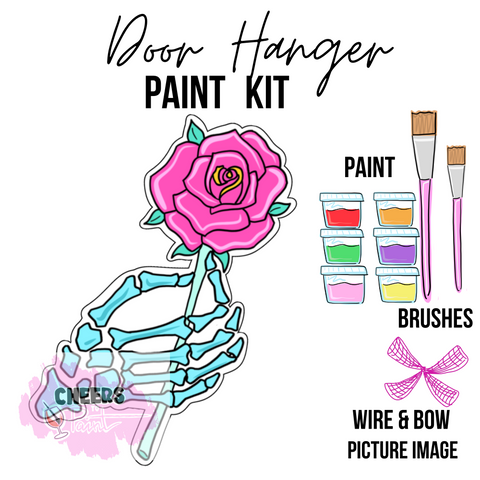 Pastel A Rose For You DIY Door Hanger Craft Wood Paint Kit