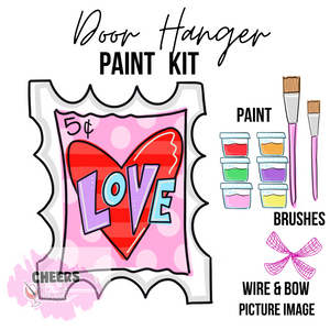 Love Stamp- DIY Door Hanger Craft Wood Paint Kit