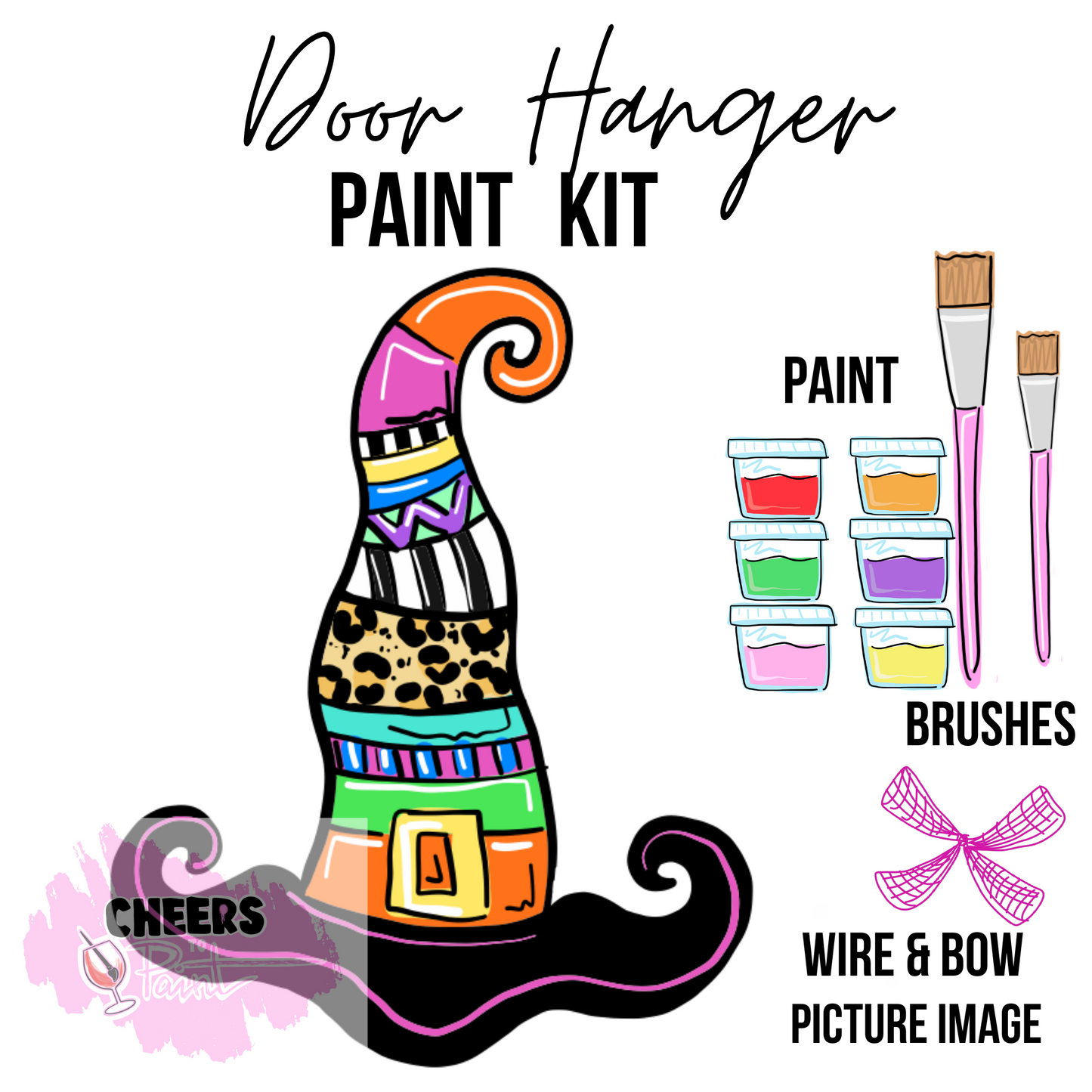Witch Hat- DIY Door Hanger Craft Wood Paint Kit