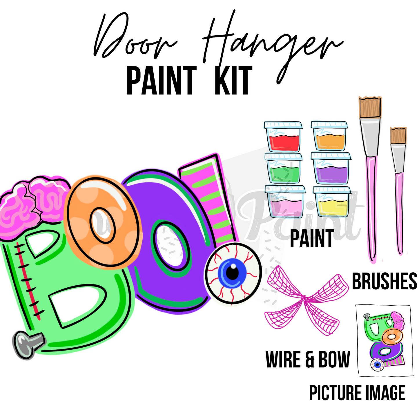 BOO!- DIY Door Hanger Craft Wood Paint Kit