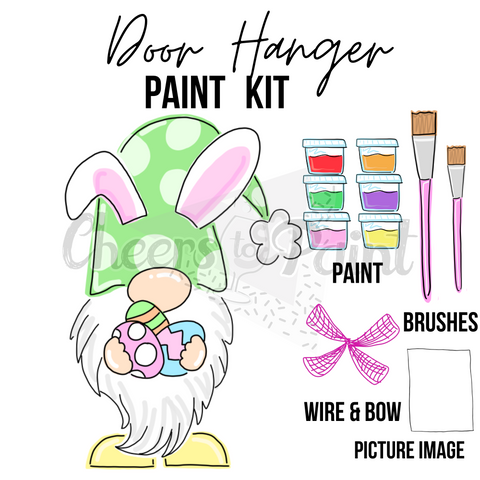 Bunny Gnome -DIY Door Hanger Craft Wood Paint Kit