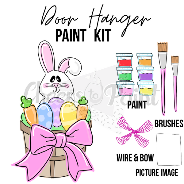 Bunny Basket -DIY Door Hanger Craft Wood Paint Kit