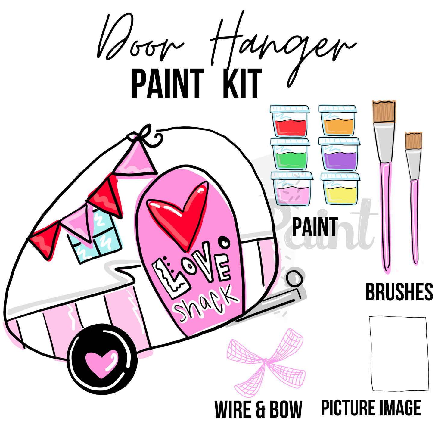 Love Shack Camper- DIY Door Hanger Craft Paint Kit