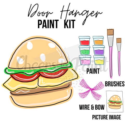 Cheeseburger- DIY Door Hanger Craft Wood Paint Kit