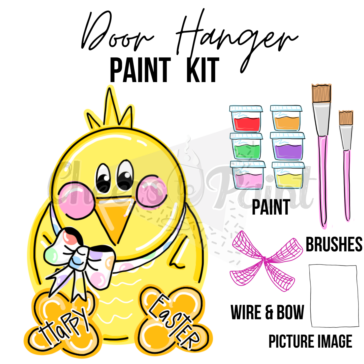 Chick- DIY Door Hanger Craft Wood Paint Kit