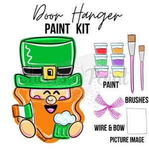 Leprechaun with Mug -DIY Door Hanger Craft Wood Paint Kit