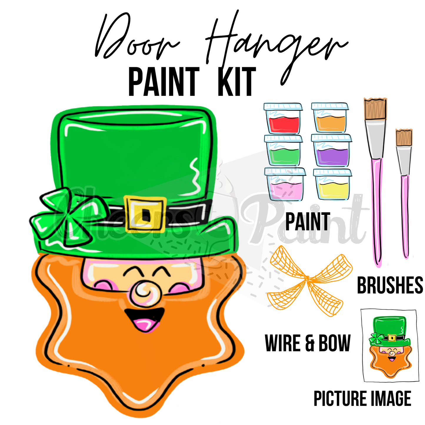 Leprechaun- DIY Door Hanger Craft Wood Paint Kit
