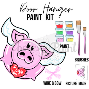 Love Piggy- DIY Door Hanger Craft Wood Paint Kit