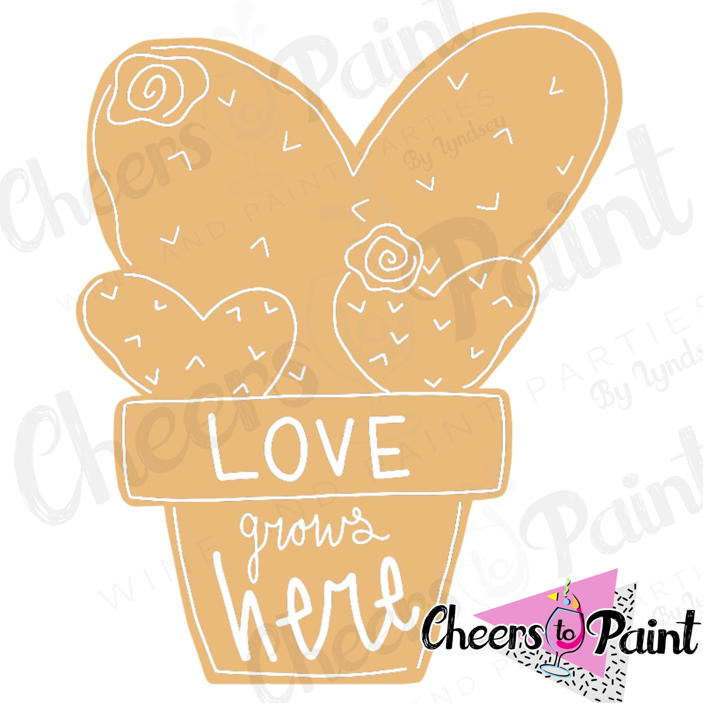 Cactus Love -DIY Door Hanger Craft Wood Paint Kit
