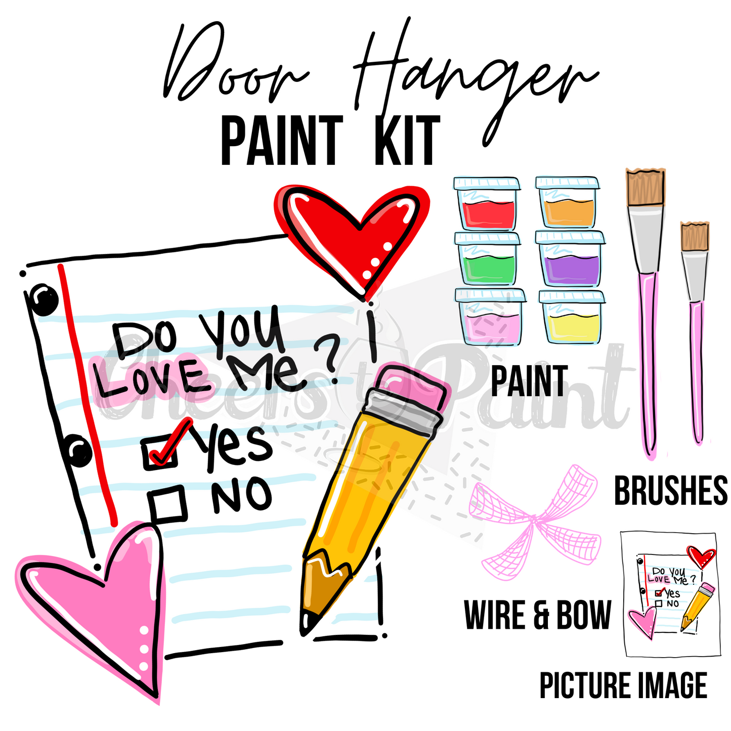 Check Yes or No- DIY Door Hanger Craft Wood Paint Kit