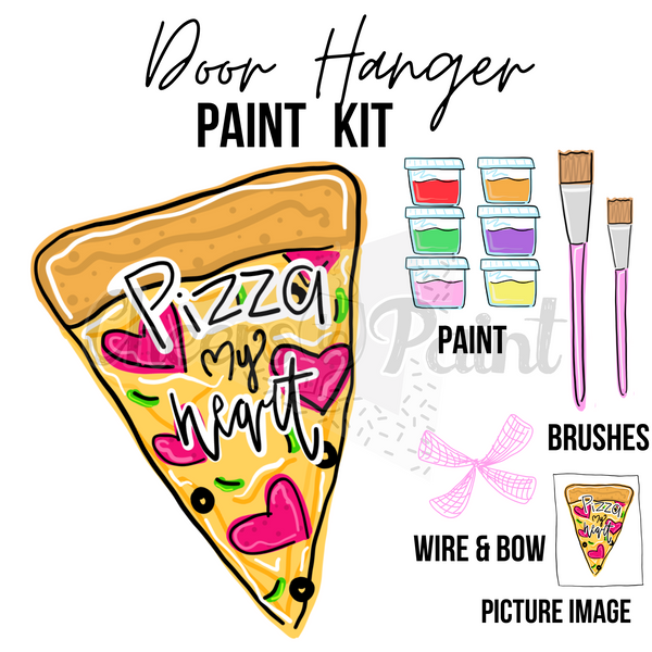 Pizza With Words- DIY Door Hanger Craft Wood Paint Kit