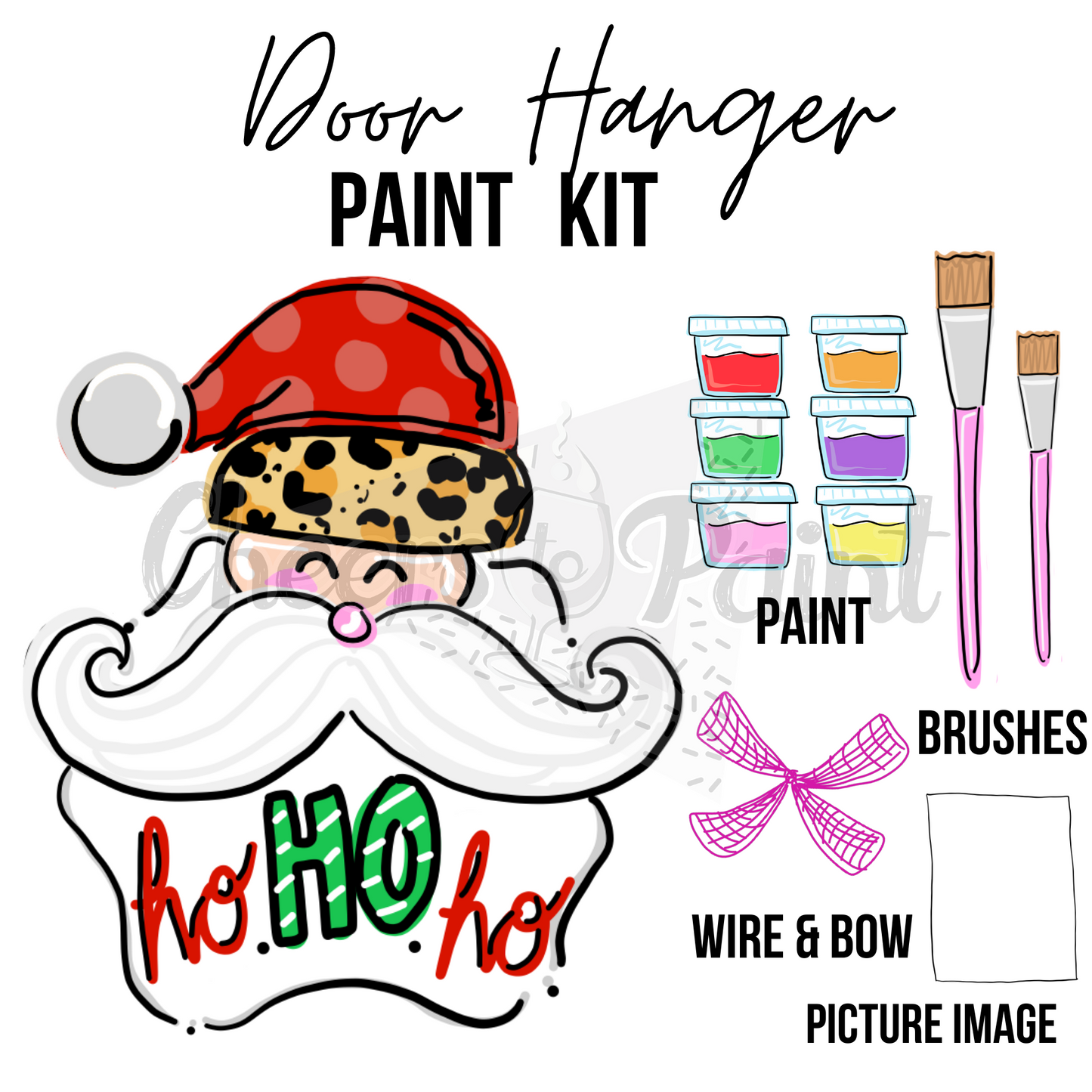 Santa Claus- DIY Door Hanger Craft Wood Paint Kit