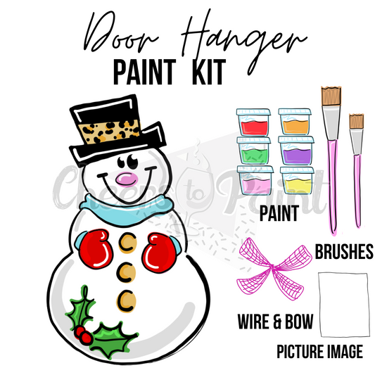 Snowman- DIY Door Hanger Craft Wood Paint Kit