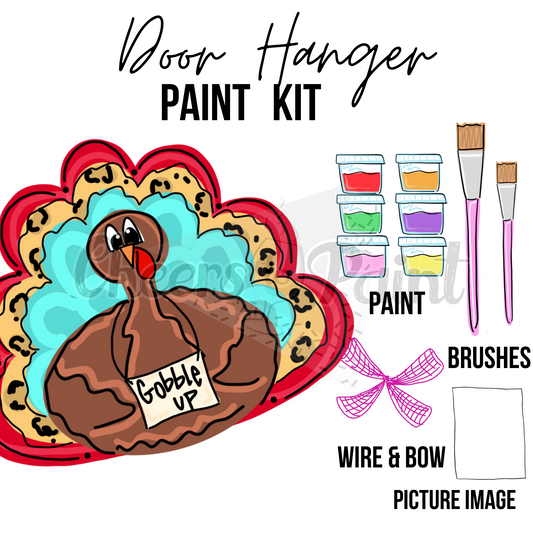 Funky Turkey- DIY Door Hanger Craft Wood Paint Kit