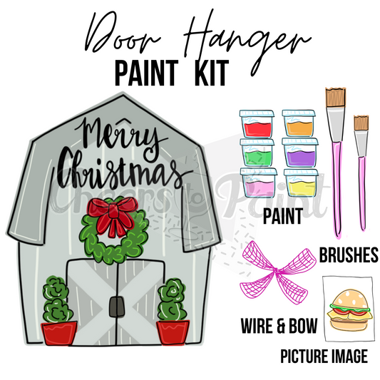 Christmas Barn -DIY Door Hanger Craft Wood Paint Kit