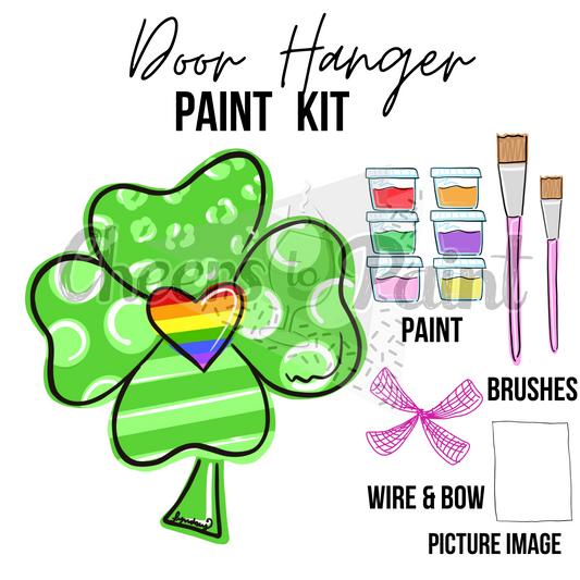 Funky Shamrock- DIY Door Hanger Craft Wood Paint Kit