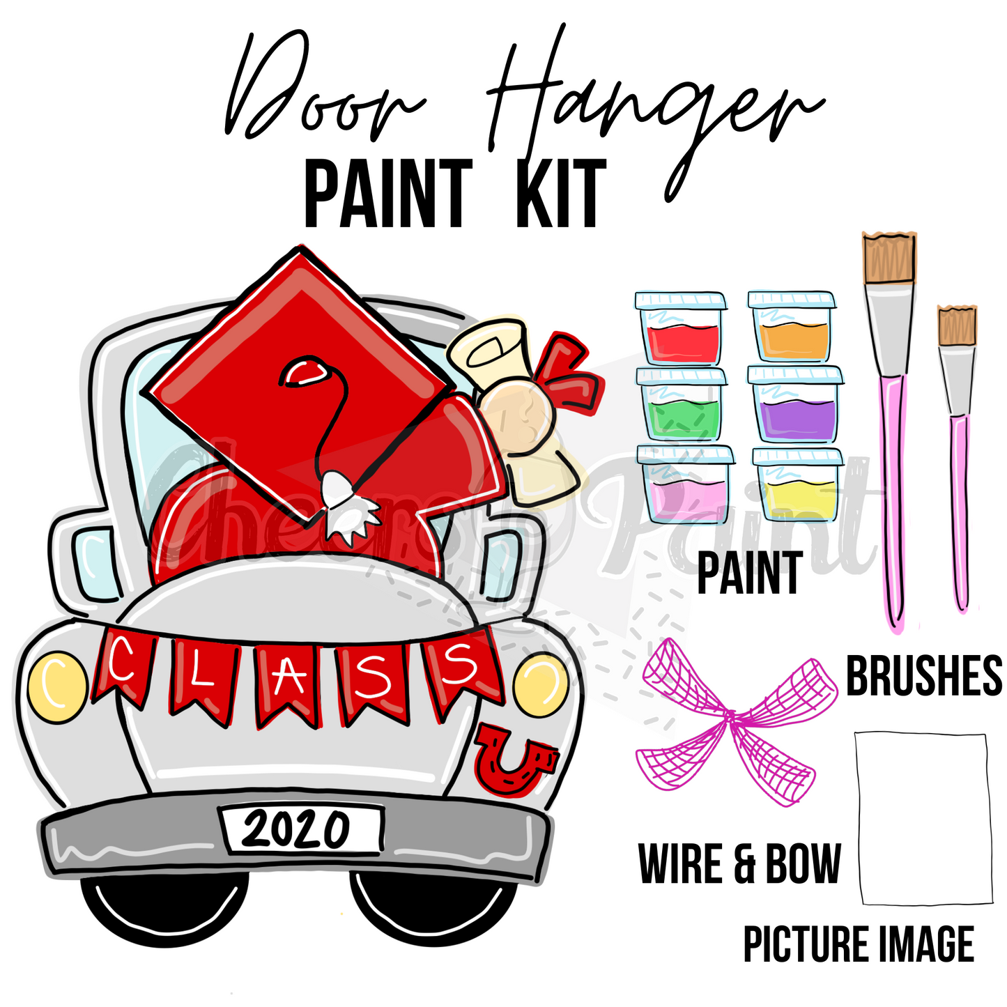 Grad Truck- DIY Door Hanger Craft Wood Paint Kit