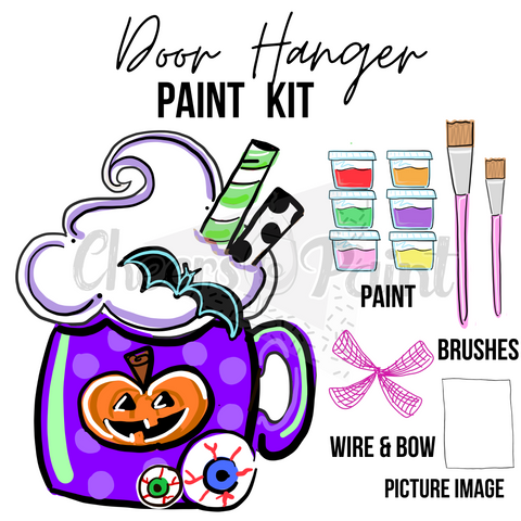 Halloween Mug- DIY Door Hanger Craft Wood Paint Kit