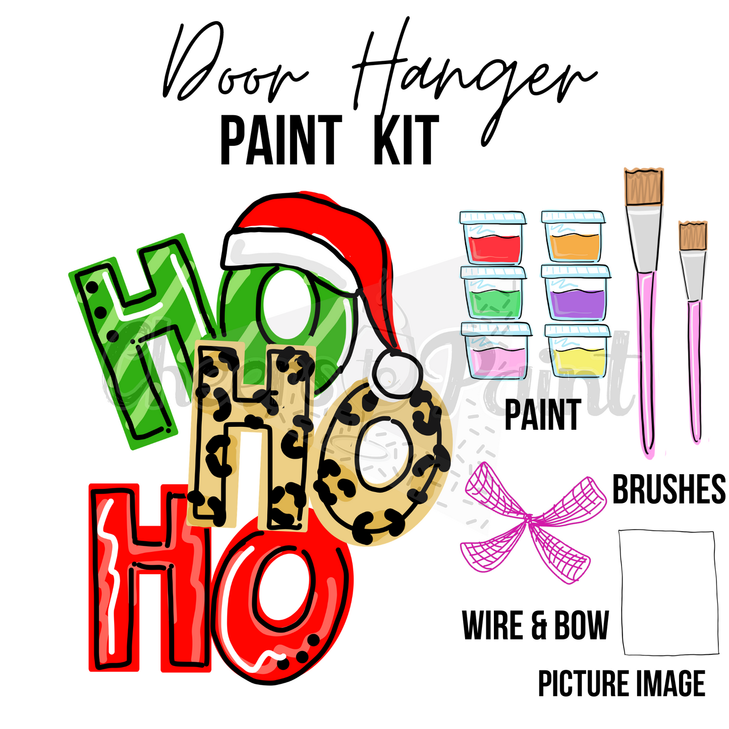 Ho Ho Ho- DIY Door Hanger Craft Wood Paint Kit