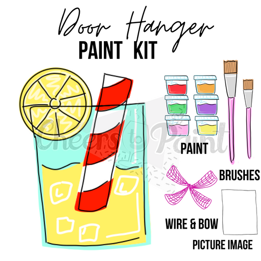 Lemonade Glass -DIY Door Hanger Craft Wood Paint Kit