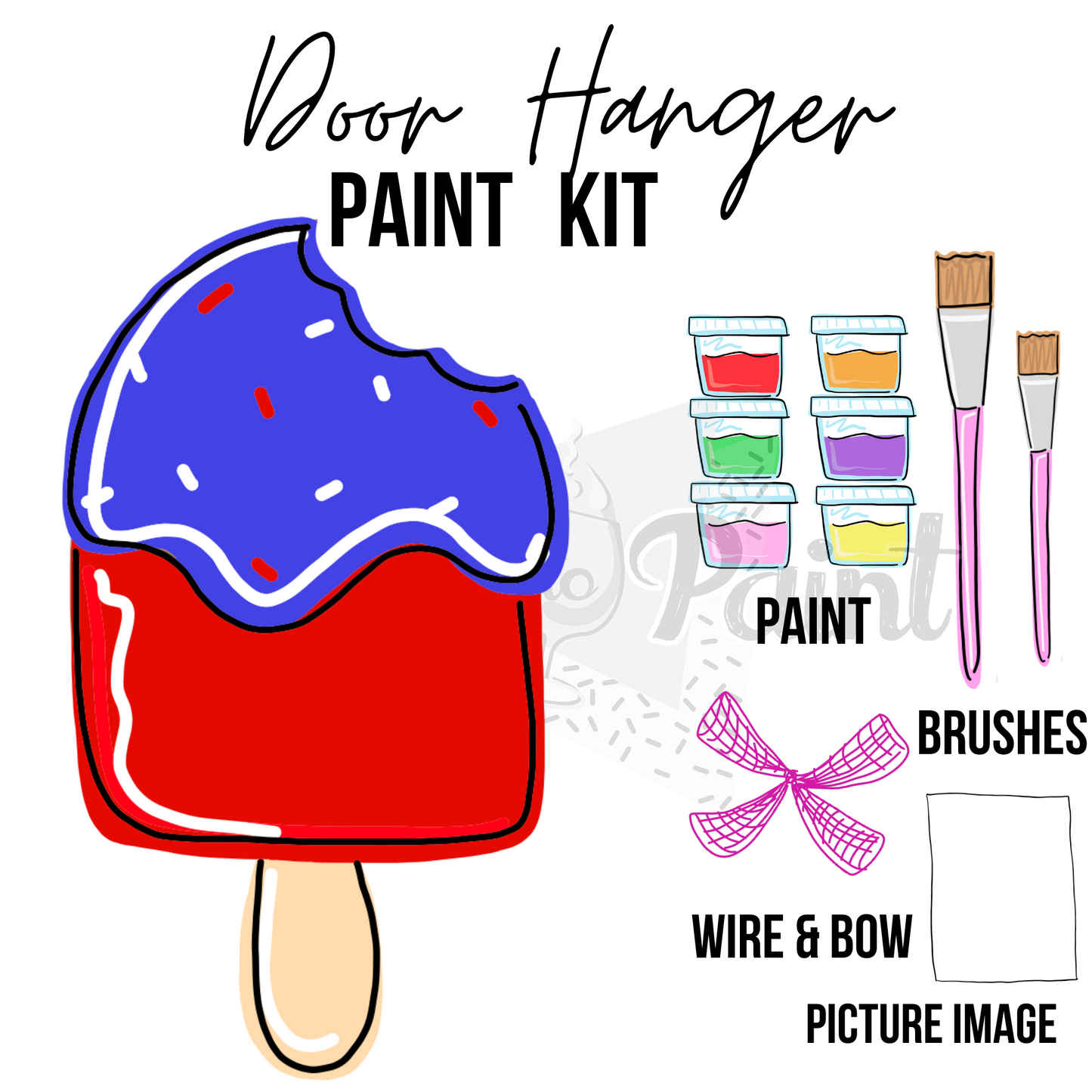 Summer Popsicle- DIY Door Hanger Craft Wood Paint Kit
