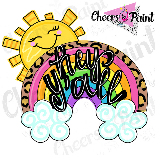 Rainbow With Sun- DIY Door Hanger Craft Wood Paint Kit