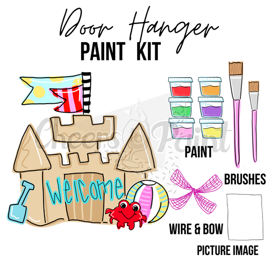 Sandcastle- DIY Door Hanger Craft Wood Paint Kit