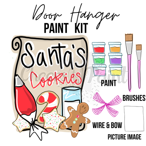 Santa Cookies- DIY Door Hanger Craft Wood Paint Kit