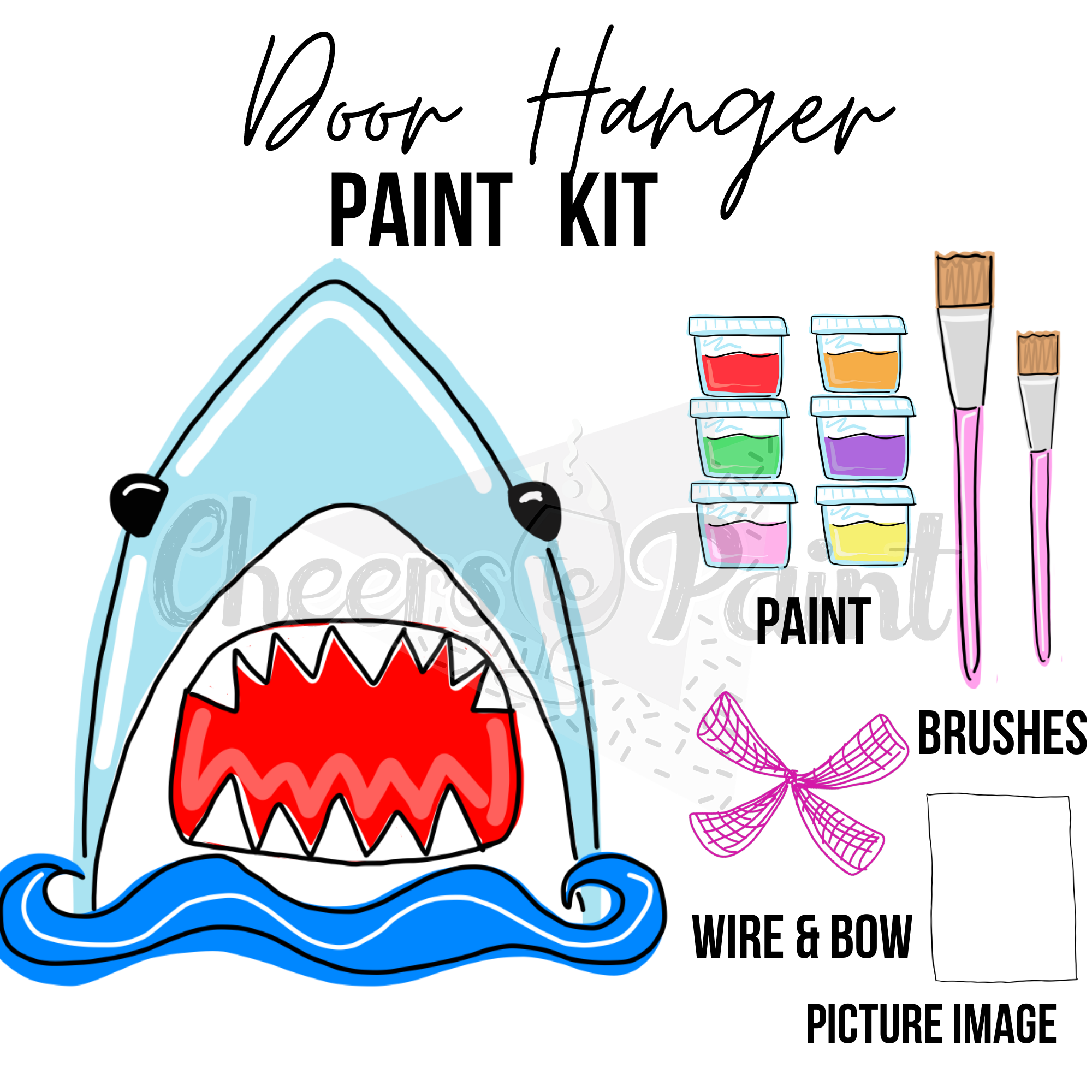 Shark- DIY Door Hanger Craft Wood Paint Kit